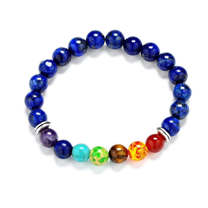 TopGoods Natural Stone 7 Chakra Bracelet Reiki Spiritual Yoga beaded Vintage Jewelry Beads Gemstone Charms Bracelets For Women
