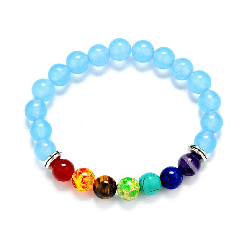 TopGoods Natural Stone 7 Chakra Bracelet Reiki Spiritual Yoga beaded Vintage Jewelry Beads Gemstone Charms Bracelets For Women
