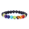 TopGoods Natural Stone 7 Chakra Golden Buddha Beads Bracelets Healing Balance Charms Yoga Gemstone Bracelets Jewelry for Women