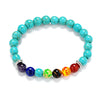 TopGoods Natural Stone 7 Chakra Golden Buddha Beads Bracelets Healing Balance Charms Yoga Gemstone Bracelets Jewelry for Women