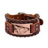 Totem Design Charm Wide Leather Bracelet Nordic Viking Giant Wolf Men's Bracelet Punk Leather Woven Accessories Party Jewelry