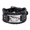 Totem Design Charm Wide Leather Bracelet Nordic Viking Giant Wolf Men's Bracelet Punk Leather Woven Accessories Party Jewelry