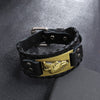 Totem Design Charm Wide Leather Bracelet Nordic Viking Giant Wolf Men's Bracelet Punk Leather Woven Accessories Party Jewelry