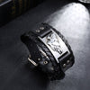 Totem Design Charm Wide Leather Bracelet Nordic Viking Giant Wolf Men's Bracelet Punk Leather Woven Accessories Party Jewelry