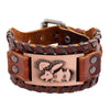 Totem Design Charm Wide Leather Bracelet Nordic Viking Rune God Deer Men's Bracelet Punk Leather Woven Accessories Party Jewelry