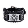Totem Design Charm Wide Leather Bracelet Nordic Viking Rune Men's Bracelet Punk Leather Woven Hip Hop Accessories Party Jewelry