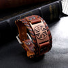 Totem Design Charm Wide Leather Bracelet Nordic Viking Rune Men's Bracelet Punk Leather Woven Hip Hop Accessories Party Jewelry