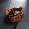 Totem design Charm Wide Leather Bracelet Nordic Viking Rune Star Moon Men's Bracelet Punk Leather Woven Accessorie Party Jewelry