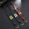 Totem design Charm Wide Leather Bracelet Nordic Viking Rune Star Moon Men's Bracelet Punk Leather Woven Accessorie Party Jewelry