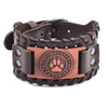 Toten Design Nordic Viking Behemoth Beamon Bracelet for Man Hand Woven Wide Leather Wristband Adjustable Bangles Punk Jewelry