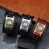 Toten Design Nordic Viking Behemoth Beamon Bracelet for Man Hand Woven Wide Leather Wristband Adjustable Bangles Punk Jewelry