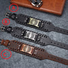 Toten Design Nordic Viking Behemoth Beamon Bracelet for Man Hand Woven Wide Leather Wristband Adjustable Bangles Punk Jewelry