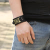 Toten Design Nordic Viking Behemoth Beamon Bracelet for Man Hand Woven Wide Leather Wristband Adjustable Bangles Punk Jewelry