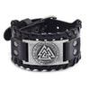 Toten Design Nordic Viking Frost Giant Hrungnir's Heart Bracelet for Man Hand Woven Artificial Leather Wristband Adjustable Gift