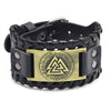 Toten Design Nordic Viking Frost Giant Hrungnir's Heart Bracelet for Man Hand Woven Artificial Leather Wristband Adjustable Gift