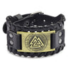 Toten Design Nordic Viking Frost Giant Hrungnir's Heart Bracelet for Man Hand Woven Artificial Leather Wristband Adjustable Gift