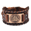 Toten Design Nordic Viking Frost Giant Hrungnir's Heart Bracelet for Man Hand Woven Artificial Leather Wristband Adjustable Gift