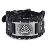 Toten Design Nordic Viking Frost Giant Hrungnir's Heart Bracelet for Man Hand Woven Artificial Leather Wristband Adjustable Gift