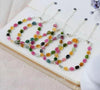 Tourmaline flat multicolor 3-5mm bracelet 8inch   beads FPPJ