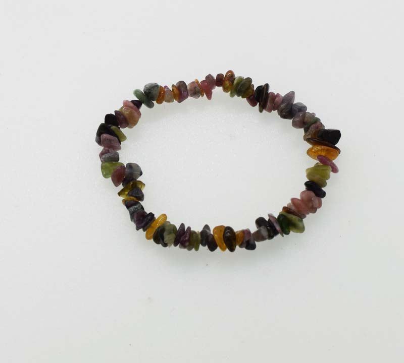 Tourmaline multicolor baroque 3-4mm bracelet 7.5inch   beads nature