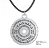 Train Hard Or Go Home 50KG Weight Plate Barbell BBMAN Pendant Necklace Men Jewelry