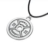 Train Hard Or Go Home 50KG Weight Plate Barbell BBMAN Pendant Necklace Men Jewelry