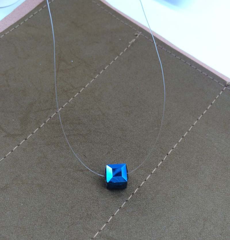 Transparent Invisible Line Square Crystal Choker Necklace Women Simple Necklaces & Pendants Jewelry Cute Gift Wholesale