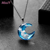Transparent Resin Rould Ball Moon Pendant Necklace Women Blue Sky White Cloud Chain Necklace Jewelry