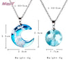 Transparent Resin Rould Ball Moon Pendant Necklace Women Blue Sky White Cloud Chain Necklace Jewelry