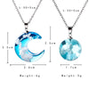 Transparent Resin Rould Ball Moon Pendant Necklace Women Blue Sky White Cloud Chain Necklace Jewelry