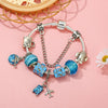 Travel Bag Beads Airplane Pendant Charm Bracelet For Women With Snake Chain Brand Bracelet  Jewelry