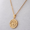 Travel Jewelry Pendentif Boussole Collier Gold Stainless Steel Compass Charms Necklace Coin Shape North Star Pendant Chains Gift