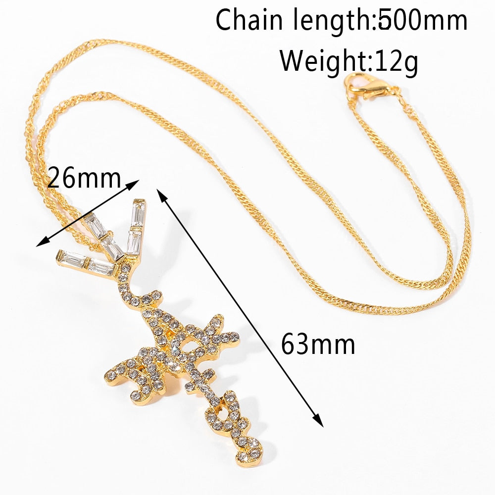 Travis Scotts Product Product Brand Cactus Jack Shape Pendant Necklace For Man Women Charm Cubic Zirconia Collar Jewelry Gift