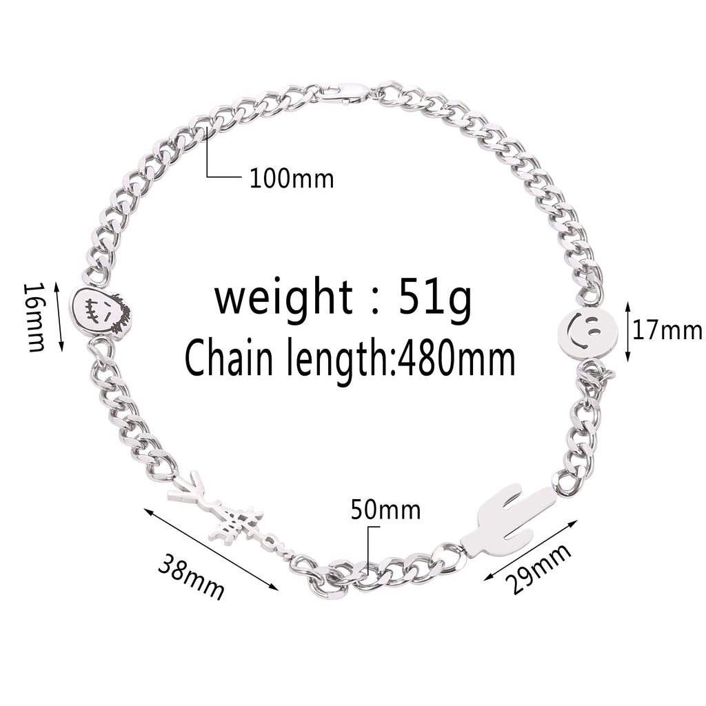 Travis Scotts Product Product Brand Cactus Jack Shape Pendant Necklace For Man Women Charm Cubic Zirconia Collar Jewelry Gift