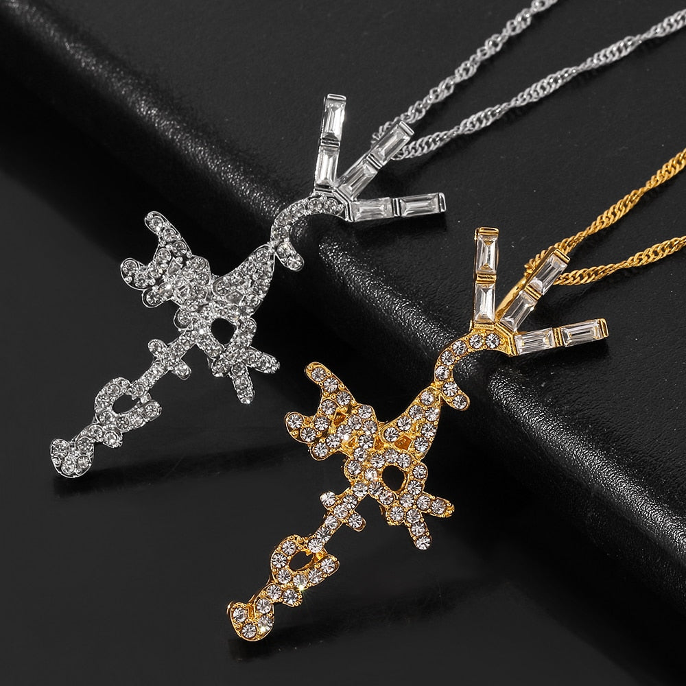 Travis Scotts Product Product Brand Cactus Jack Shape Pendant Necklace For Man Women Charm Cubic Zirconia Collar Jewelry Gift