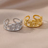 Tree Leaves Rings for Women Open Adjustable Stainless Steel Ring 2023 in Trend Aesthetic Wedding Jewerly anillos mujer