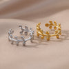 Tree Leaves Rings for Women Open Adjustable Stainless Steel Ring 2023 in Trend Aesthetic Wedding Jewerly anillos mujer
