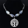 Tree Of Life Flash Stone Stainless Steel Necklaces for Women Silver Color Choker Necklace Jewelry collares mujer NXS04