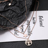 Tree Of Life Necklace 3 Layer  Moon Stars Pendant Long Rose Gold Stainless Steel Necklace For Woman Friendship Jewelry Gifts