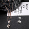 Tree Of Life Necklace 3 Layer  Moon Stars Pendant Long Rose Gold Stainless Steel Necklace For Woman Friendship Jewelry Gifts