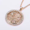 Tree Of Life Necklace For Woman Gold Color Crystal Round Owl Pendant Female Necklaces Jewelry Party Gift Statement New