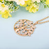 Tree Of Life Necklace For Woman Gold Silver Color Long Link Chain Crystal Big Round Pendant Necklaces Jewelry Gift Accessories