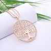 Tree Of Life Necklace For Woman Golden Silvery Double Layer Chain Clear Crystal Stainless Steel Necklace Jewelry Women Accessory