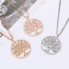 Tree Of Life Necklace For Woman Golden Silvery Double Layer Chain Clear Crystal Stainless Steel Necklace Jewelry Women Accessory