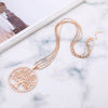 Tree Of Life Necklace For Woman Golden Silvery Double Layer Chain Clear Crystal Stainless Steel Necklace Jewelry Women Accessory