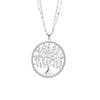 Tree Of Life Necklace For Woman Golden Silvery Double Layer Chain Clear Crystal Stainless Steel Necklace Jewelry Women Accessory