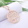 Tree Of Life Necklace For Woman Golden Silvery Double Layer Chain Clear Crystal Stainless Steel Necklace Jewelry Women Accessory
