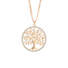 Tree Of Life Necklace For Woman Golden Silvery Double Layer Chain Clear Crystal Stainless Steel Necklace Jewelry Women Accessory