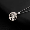Tree of Life Crystal Round Small Pendant Necklace Gold Silvery Stainless Steel Elegant Women Necklaces 2022 Jewelry