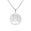 Tree of Life Crystal Round Small Pendant Necklace Gold Silvery Stainless Steel Elegant Women Necklaces 2022 Jewelry